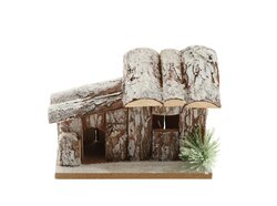 Huis hout m/sneeuw l22.5b13h14 wit