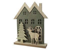 Decoris Huis vilt 2pc w plywood reindeer