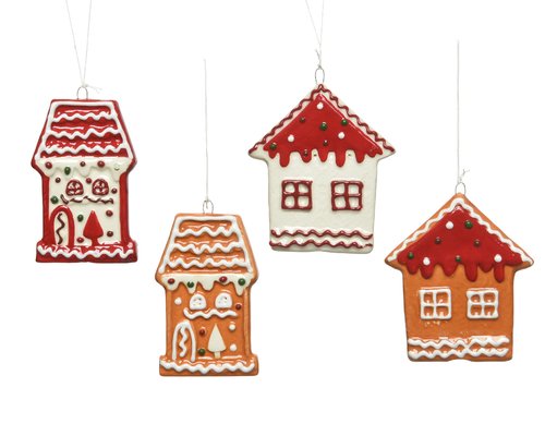 Huisje hanger koek stijl 4 assorti