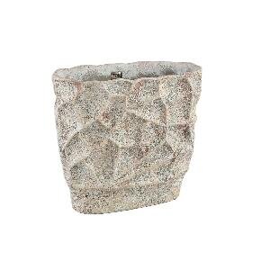 PTMD Isabelle Grey cement pot dent structure oval highL