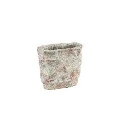 PTMD Isabelle Grey cement pot dent structure oval highS