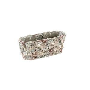 PTMD Isabelle Grey cement pot dent structure oval low M