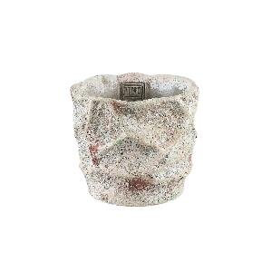 PTMD Isabelle Grey cement pot dented structure round M