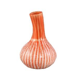 PTMD Jaclyne Orange ceramic garlic shape vase L
