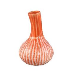PTMD Jaclyne Orange ceramic garlic shape vase L