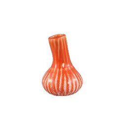 PTMD Jaclyne Orange ceramic garlic shape vase S