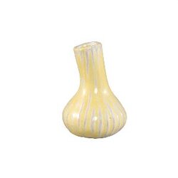 PTMD Jaclyne Yellow ceramic garlic shape vase S