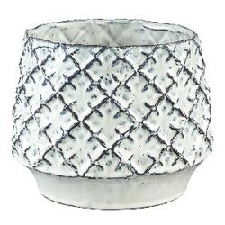 PTMD Jains White ceramic glazed pot votive round XL