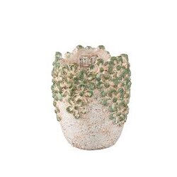 PTMD Jamesina Green round cement pot small flowers S