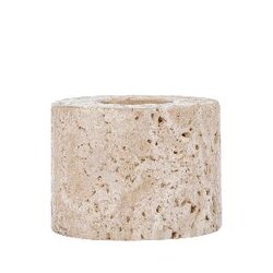 PTMD Jaqueleen Beige travertine dining candleholder L