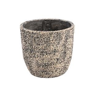 PTMD Jerell Brown cement pot croco print round L