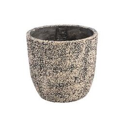 PTMD Jerell Brown cement pot croco print round L