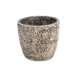 PTMD Jerell Brown cement pot croco print round M