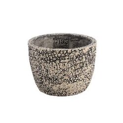 PTMD Jerell Brown cement pot croco print round S