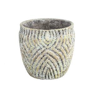 PTMD Jevan Light Green cement pot print round L