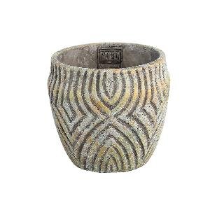 PTMD Jevan Light Green cement pot print round M