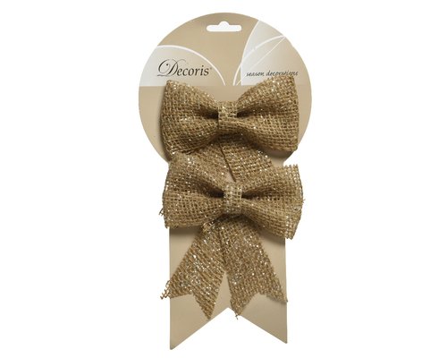 Jute strikken zilver glitter
