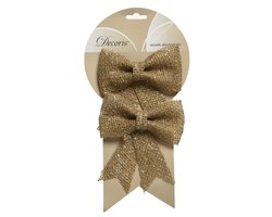 Jute strikken zilver glitter