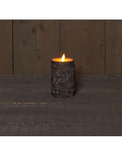 Anna's Collection B.O.T. Kaars Donker Berk Bewegende Vlam 7,5X12,5Cm 3Xaaa/Timer