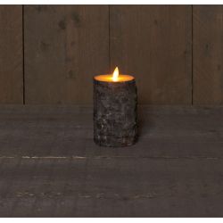 Anna's Collection B.O.T. Kaars Donker Berk Bewegende Vlam 7,5X12,5Cm 3Xaaa/Timer