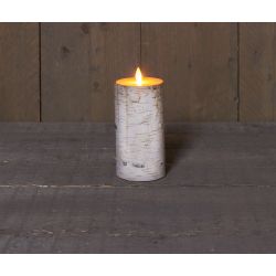 Anna's Collection B.O.T. Kaars Wit Berk Bewegende Vlam 7,5X15Cm 3Xaaa/Timer