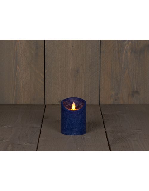 Anna's Collection B.O.T. Kaars Antiek Blauw Wax Rustiek Bewegende Vlam 7,5X10Cm 3Xaaa/Timer - afbeelding 1