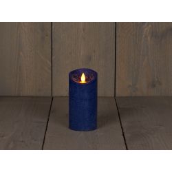 Anna's Collection B.O.T. Kaars Antiek Blauw Wax Rustiek Bewegende Vlam 7,5X15Cm 3Xaaa/Timer
