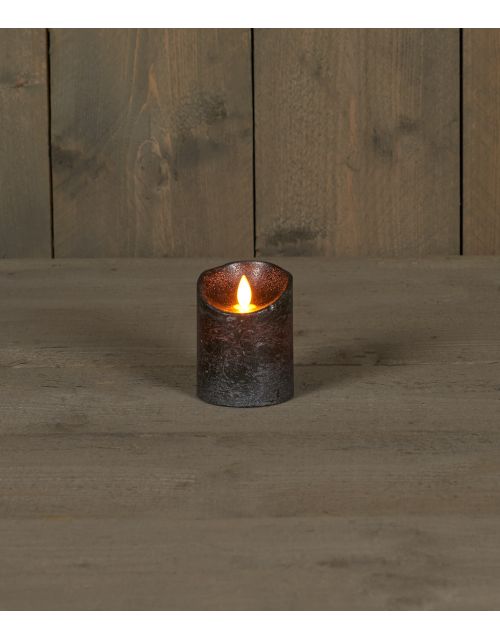 Anna's Collection B.O.T. Kaars Antraciet Wax Rustiek Bewegende Vlam 7,5X10Cm 3Xaaa/Timer - afbeelding 1
