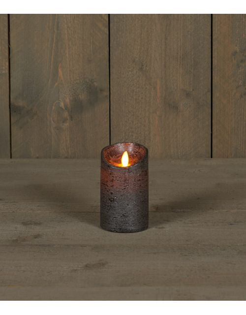 Anna's Collection B.O.T. Kaars Antraciet Wax Rustiek Bewegende Vlam 7,5X12,5Cm 3Xaaa/Timer - afbeelding 1