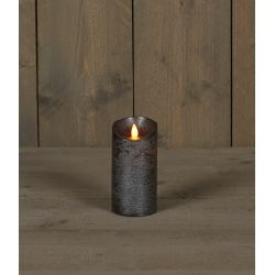 Anna's Collection B.O.T. Kaars Antraciet Wax Rustiek Bewegende Vlam 7,5X15Cm 3Xaaa/Timer