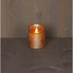 Anna's Collection B.O.T. Kaars Goud Wax Rustiek Bewegende Vlam 7,5X10Cm 3Xaaa/Timer - afbeelding 1