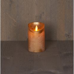 Anna's Collection B.O.T. Kaars Goud Wax Rustiek Bewegende Vlam 7,5X12,5Cm 3Xaaa/Timer