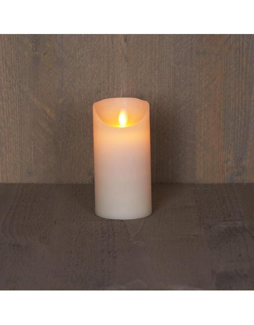 Anna's Collection B.O.T. Kaars Ivoor Wax Rustiek Bewegende Vlam 7,5X15Cm 3Xaaa/Timer