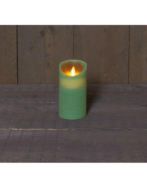 Anna's Collection B.O.T. Kaars Jade Groen Wax Rustiek Bewegende Vlam 7,5X10Cm 3Xaaa/Timer - afbeelding 1