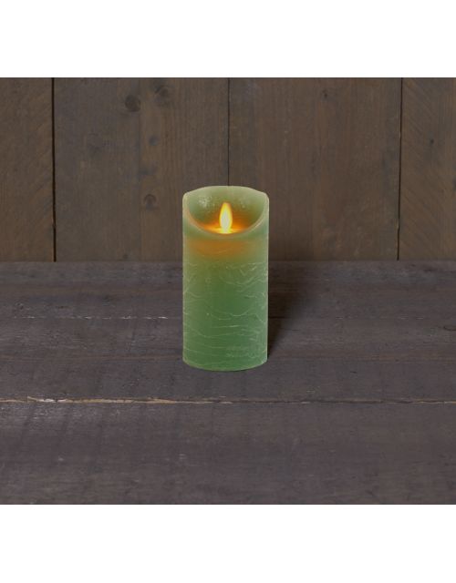 Anna's Collection B.O.T. Kaars Jade Groen Wax Rustiek Bewegende Vlam 7,5X15Cm 3Xaaa/Timer - afbeelding 1