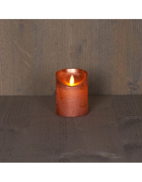 Anna's Collection B.O.T. Kaars Koper Wax Rustiek Bewegende Vlam 7,5X10Cm 3Xaaa/Timer