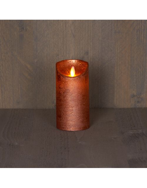 Anna's Collection B.O.T. Kaars Koper Wax Rustiek Bewegende Vlam 7,5X15Cm 3Xaaa/Timer