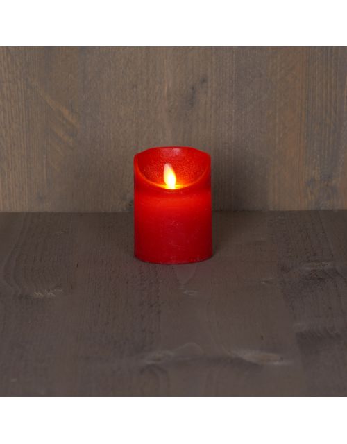 Anna's Collection B.O.T. Kaars Rood Wax Rustiek Bewegende Vlam 7,5X10Cm 3Xaaa/Timer - afbeelding 1