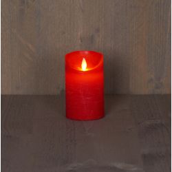 Anna's Collection B.O.T. Kaars Rood Wax Rustiek Bewegende Vlam 7,5X12,5Cm 3Xaaa/Timer