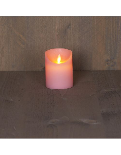 Anna's Collection B.O.T. Kaars Roze Wax Rustiek Bewegende Vlam 7,5X10Cm 3Xaaa/Timer - afbeelding 1