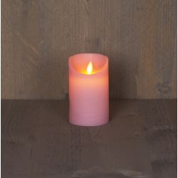 Anna's Collection B.O.T. Kaars Roze Wax Rustiek Bewegende Vlam 7,5X12,5Cm 3Xaaa/Timer