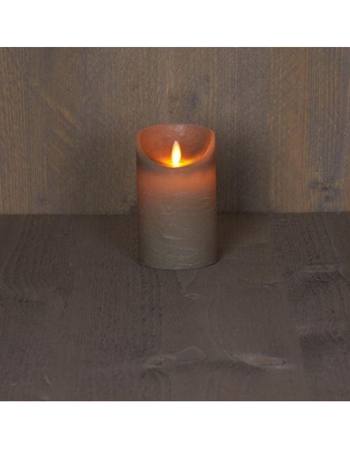 Anna's Collection B.O.T. Kaars Taupe Wax Rustiek Bewegende Vlam 7,5X12,5Cm 3Xaaa/Timer
