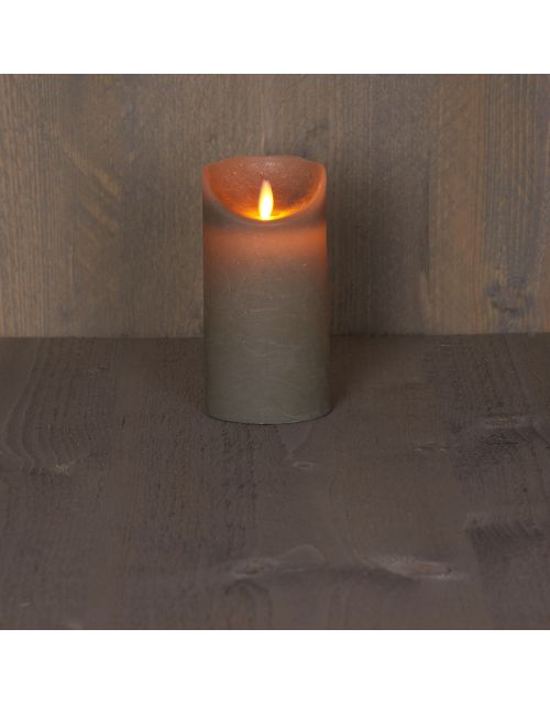 Anna's Collection B.O.T. Kaars Taupe Wax Rustiek Bewegende Vlam 7,5X15Cm 3Xaaa/Timer