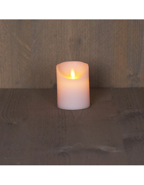 Anna's Collection B.O.T. Kaars Wit Wax Rustiek Bewegende Vlam 7,5X10Cm 3Xaaa/Timer - afbeelding 1