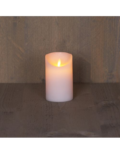 Anna's Collection B.O.T. Kaars  Wit Wax Rustiek Bewegende Vlam 7,5X12,5Cm 3Xaaa/Timer - afbeelding 1