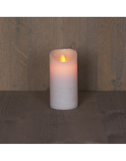 Anna's Collection B.O.T. Kaars Wit Wax Rustiek Bewegende Vlam 7,5X15Cm 3Xaaa/Timer