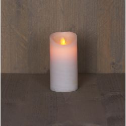 Anna's Collection B.O.T. Kaars Wit Wax Rustiek Bewegende Vlam 7,5X15Cm 3Xaaa/Timer