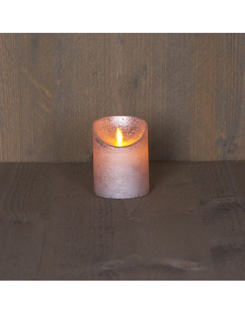 Anna's Collection B.O.T. Kaars Zilver Wax Rustiek Bewegende Vlam 7,5X10Cm 3Xaaa/Timer