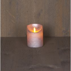 Anna's Collection B.O.T. Kaars Zilver Wax Rustiek Bewegende Vlam 7,5X10Cm 3Xaaa/Timer