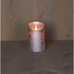 Anna's Collection B.O.T. Kaars Zilver Wax Rustiek Bewegende Vlam 7,5X12,5Cm 3Xaaa/Timer